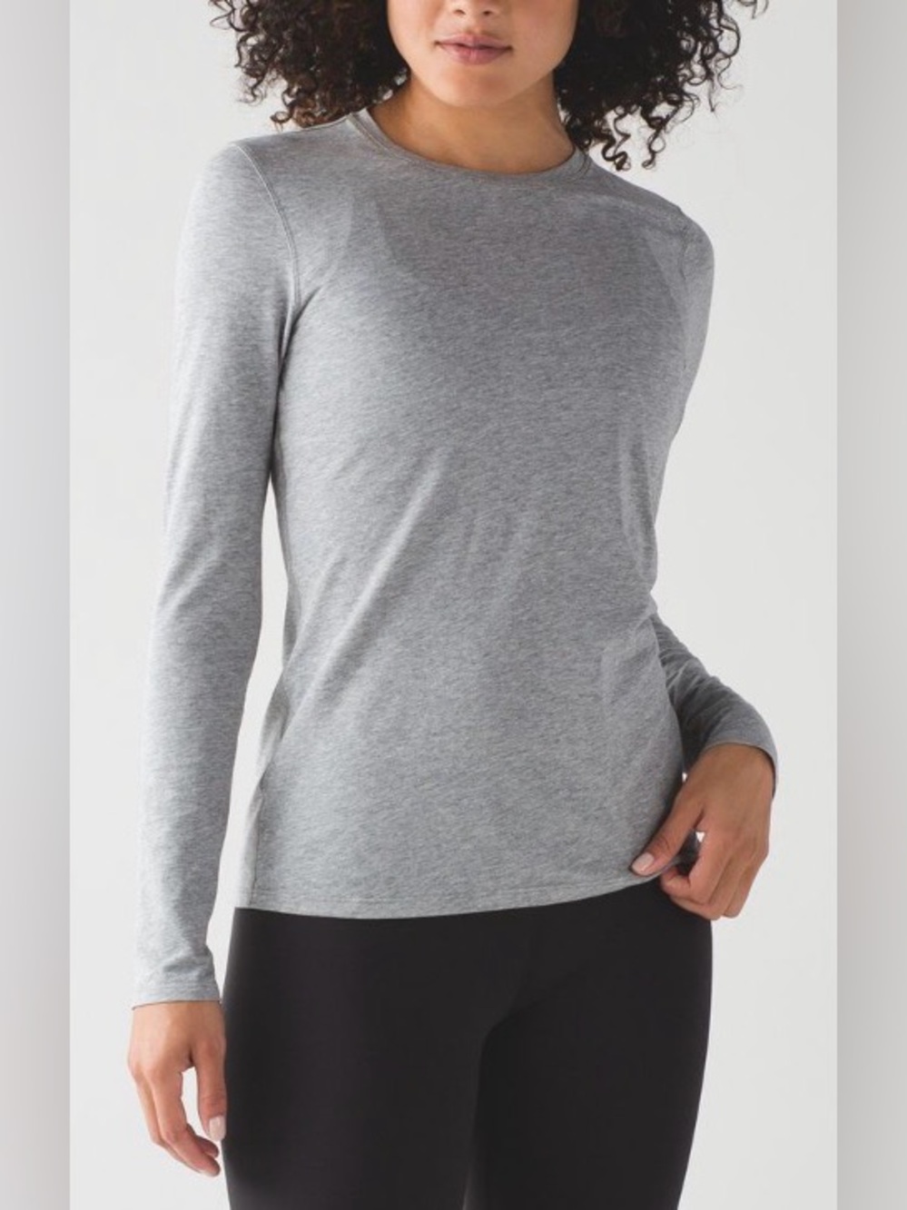 Lululemon Kitsilano Long Sleeve, Heathered Medium Grey, sz M, *Flaw*